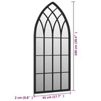 Garden Mirror Black 100x45 cm Iron for Outdoor Use