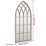 Garden Mirror Sand 70x30 cm Iron for Outdoor Use