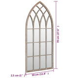 Garden Mirror Sand 70x30 cm Iron for Outdoor Use - Rear View