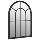 Garden Mirror Black 60x45 cm Iron for Outdoor Use - Front View