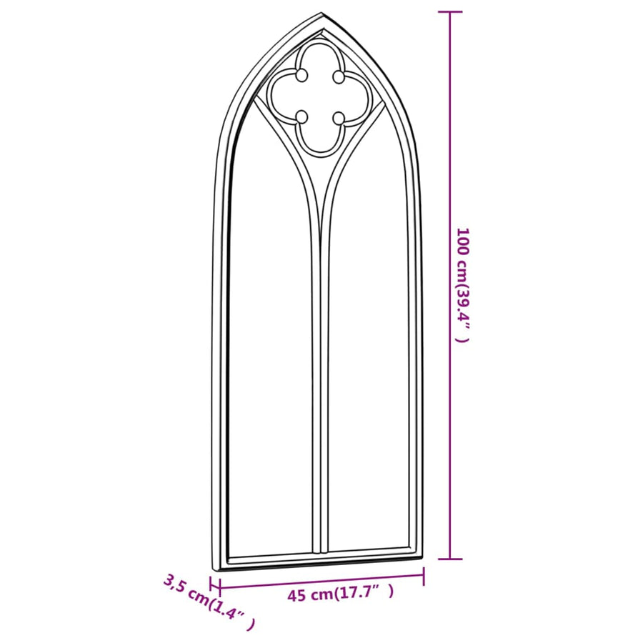Garden Mirror Sand 100x45 cm Iron for Outdoor Use