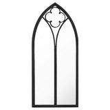 Garden Mirror Black 100x45 cm Iron for Outdoor Use - Side View