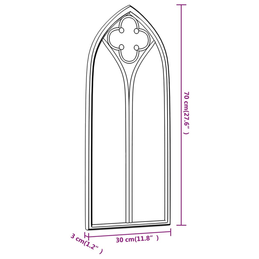 Garden Mirror Sand 70x30 cm Iron for Outdoor Use