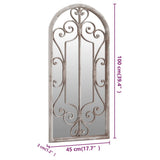 Garden Mirror Sand 100x45 cm Iron for Outdoor Use - Rear View
