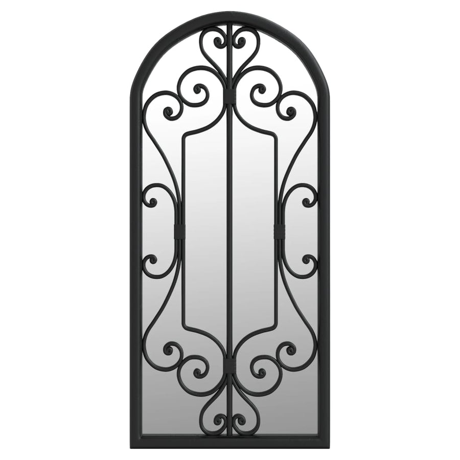 Garden Mirror Black 100x45 cm Iron for Outdoor Use