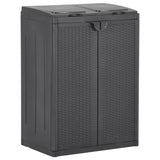 Trash Bin with 2 Doors Black 65x45x88 cm PP