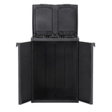 Trash Bin with 2 Doors Black 65x45x88 cm PP - Top-Down View