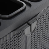 Trash Bin with 2 Doors Black 65x45x88 cm PP - Rear View