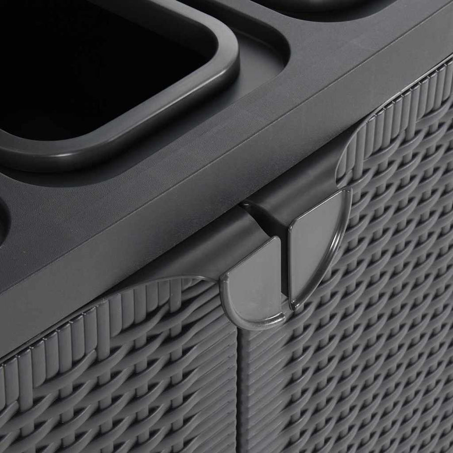 Trash Bin with 2 Doors Black 65x45x88 cm PP