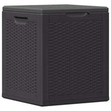 Garden Storage Box 90L Black PP Rattan - Front View
