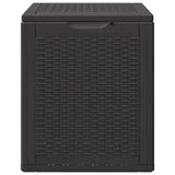Garden Storage Box 90L Black PP Rattan - Side View