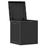 Garden Storage Box 90L Black PP Rattan - Top-Down View