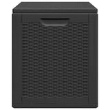 Garden Storage Box 90L Black PP Rattan - 45-Degree Angle