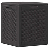 Garden Storage Box 90L Black PP Rattan - Rear View