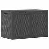 Garden Storage Box 180L Black PP Rattan - Front View