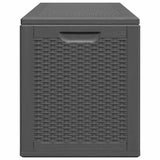 Garden Storage Box 180L Black PP Rattan - 45-Degree Angle