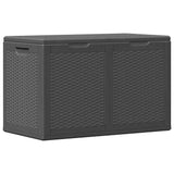 Garden Storage Box 180L Black PP Rattan - Rear View