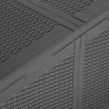 Garden Storage Box 180L Black PP Rattan - Close-Up Angle