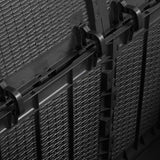 Garden Storage Box 180L Black PP Rattan - Low Angle