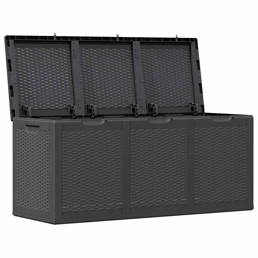 Garden Storage Box 270L Black PP Rattan