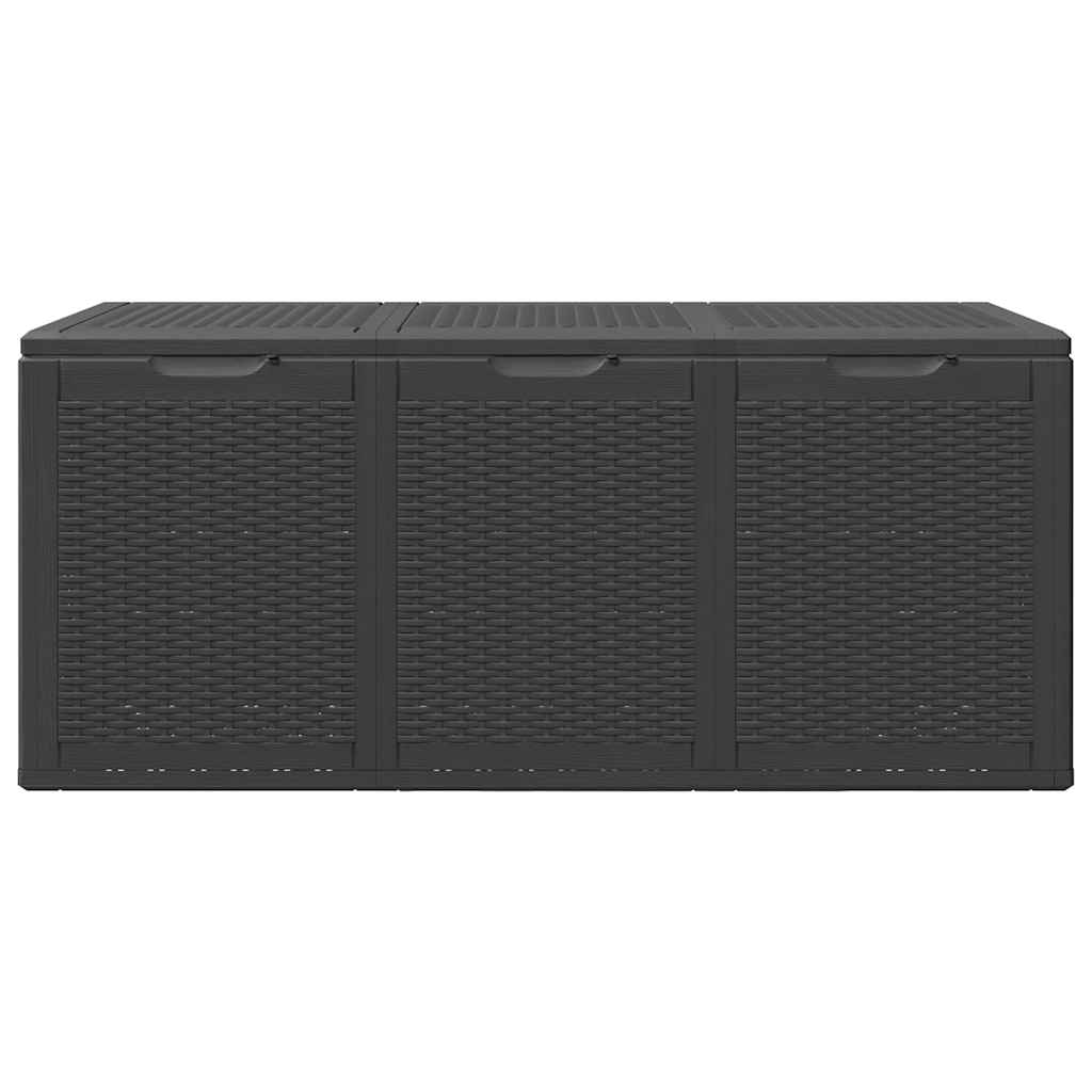 Garden Storage Box 270L Black PP Rattan
