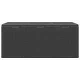 Garden Storage Box 270L Black PP Rattan - Top-Down View