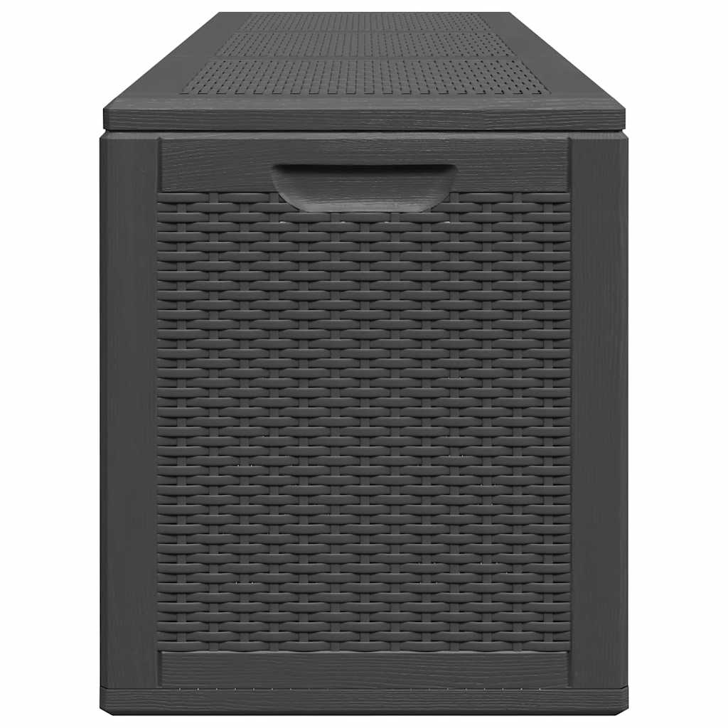 Garden Storage Box 270L Black PP Rattan