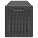 Garden Storage Box 270L Black PP Rattan - 45-Degree Angle