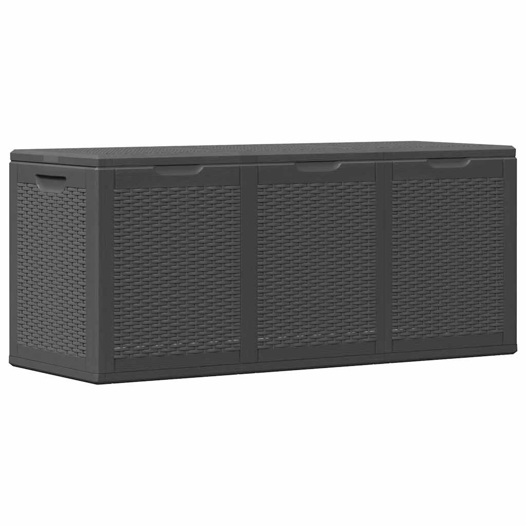 Garden Storage Box 270L Black PP Rattan