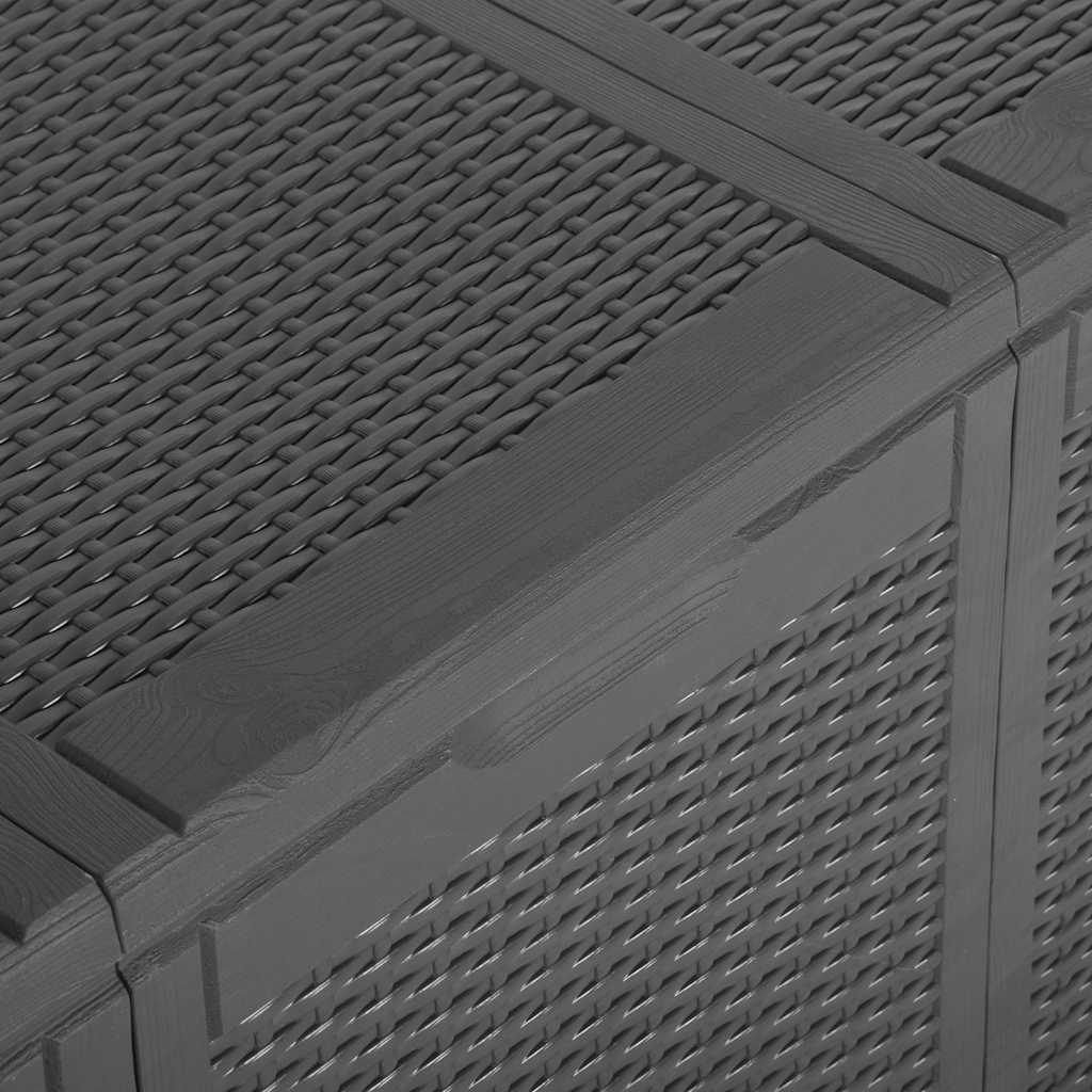 Garden Storage Box 270L Black PP Rattan