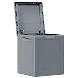 Garden Storage Box 90L Grey PP Wood Look - Top-Down View