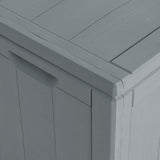 Garden Storage Box 90L Grey PP Wood Look - Low Angle
