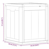 Garden Storage Box 90L Grey PP Wood Look