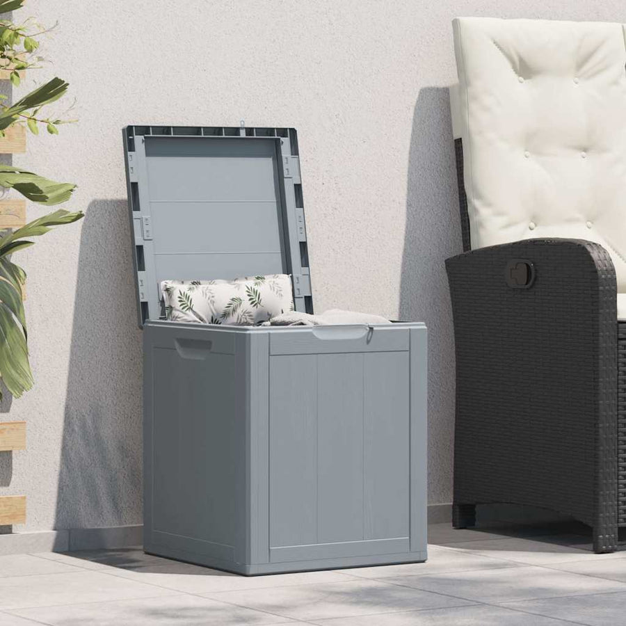 Garden Storage Box 90L Grey PP Wood Look