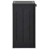 Garden Storage Cabinet Black 65x45x88 cm PP Rattan - Side View