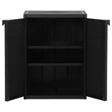 Garden Storage Cabinet Black 65x45x88 cm PP Rattan