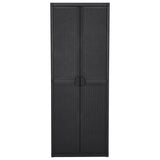 Garden Storage Cabinet Black 65x45x172 cm PP Rattan