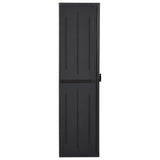 Garden Storage Cabinet Black 65x45x172 cm PP Rattan - Side View