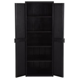 Garden Storage Cabinet Black 65x45x172 cm PP Rattan - Top-Down View