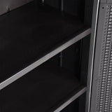 Garden Storage Cabinet Black 65x45x172 cm PP Rattan - Rear View