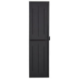 Garden Storage Cabinet Black 65x45x172 cm PP Rattan - Side View