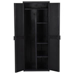Garden Storage Cabinet Black 65x45x172 cm PP Rattan