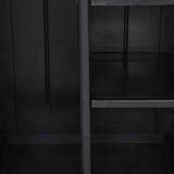 Garden Storage Cabinet Black 65x45x172 cm PP Rattan - 45-Degree Angle