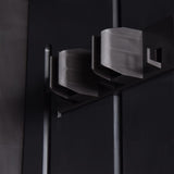 Garden Storage Cabinet Black 65x45x172 cm PP Rattan - Rear View