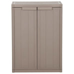 Garden Storage Cabinet Brown 65x45x88 cm PP Wood Look