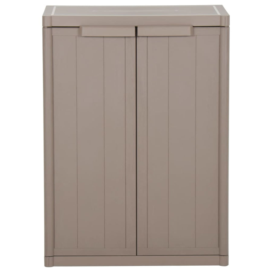 Garden Storage Cabinet Brown 65x45x88 cm PP Wood Look