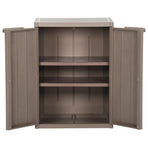 Garden Storage Cabinet Brown 65x45x88 cm PP Wood Look