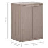 Garden Storage Cabinet Brown 65x45x88 cm PP Wood Look