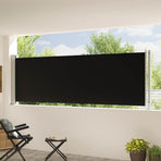 Patio Retractable Side Awning 117x614 cm Black
