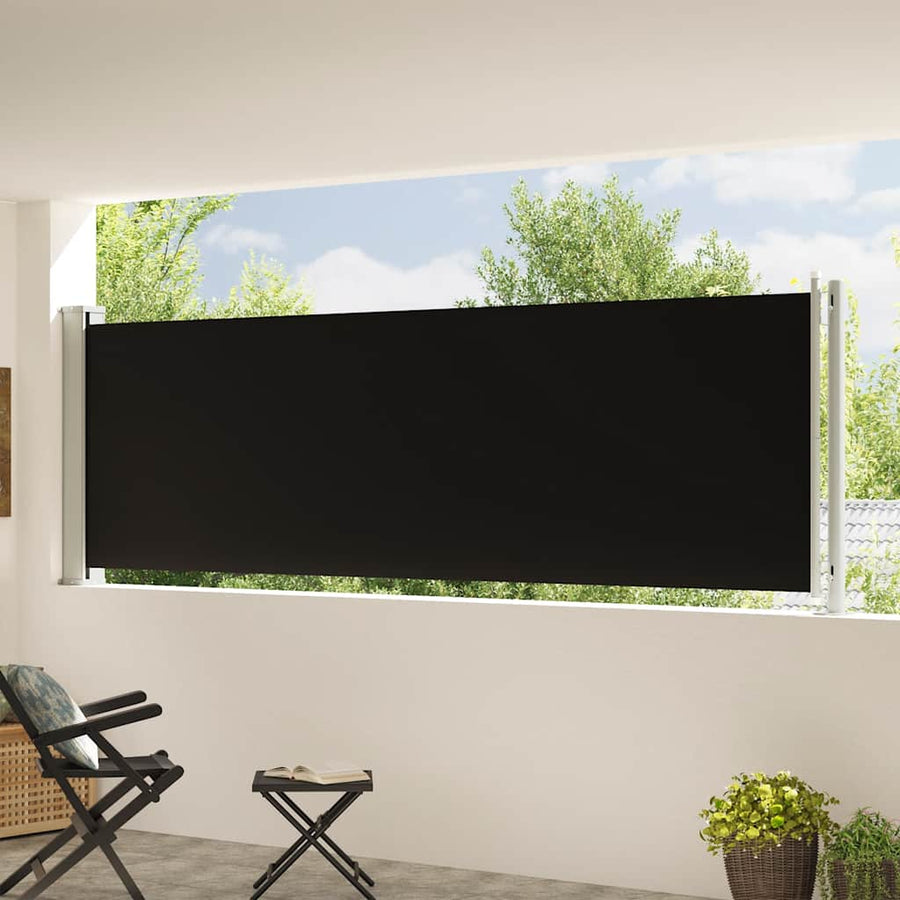 Patio Retractable Side Awning 117x614 cm Black